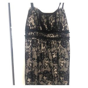 Tan and black lace tank